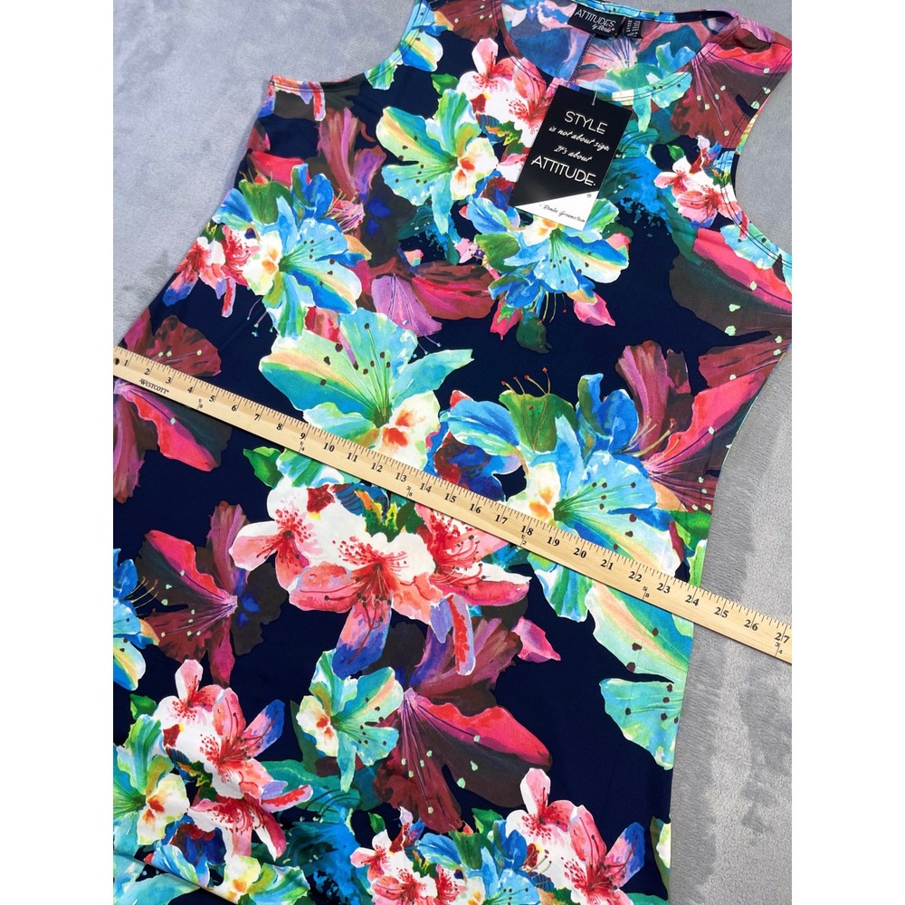 Attitudes by Renee Dress Set NWT Womens XL Floral 2XL Navy Cold Shoulder 2-Piece - Picture 6 of 10